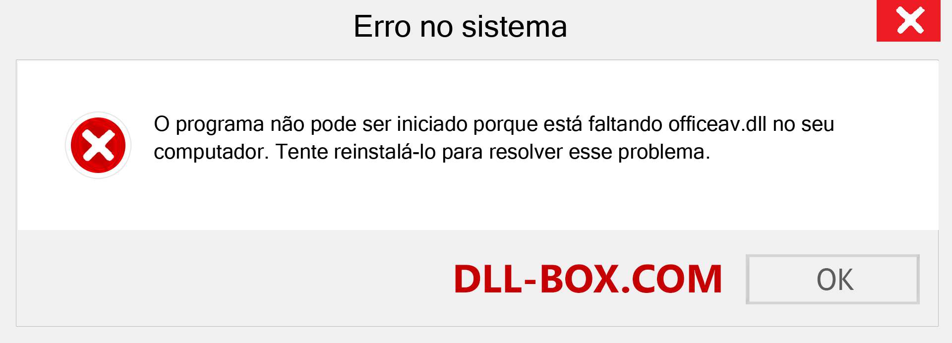 Arquivo officeav.dll ausente ?. Download para Windows 7, 8, 10 - Correção de erro ausente officeav dll no Windows, fotos, imagens