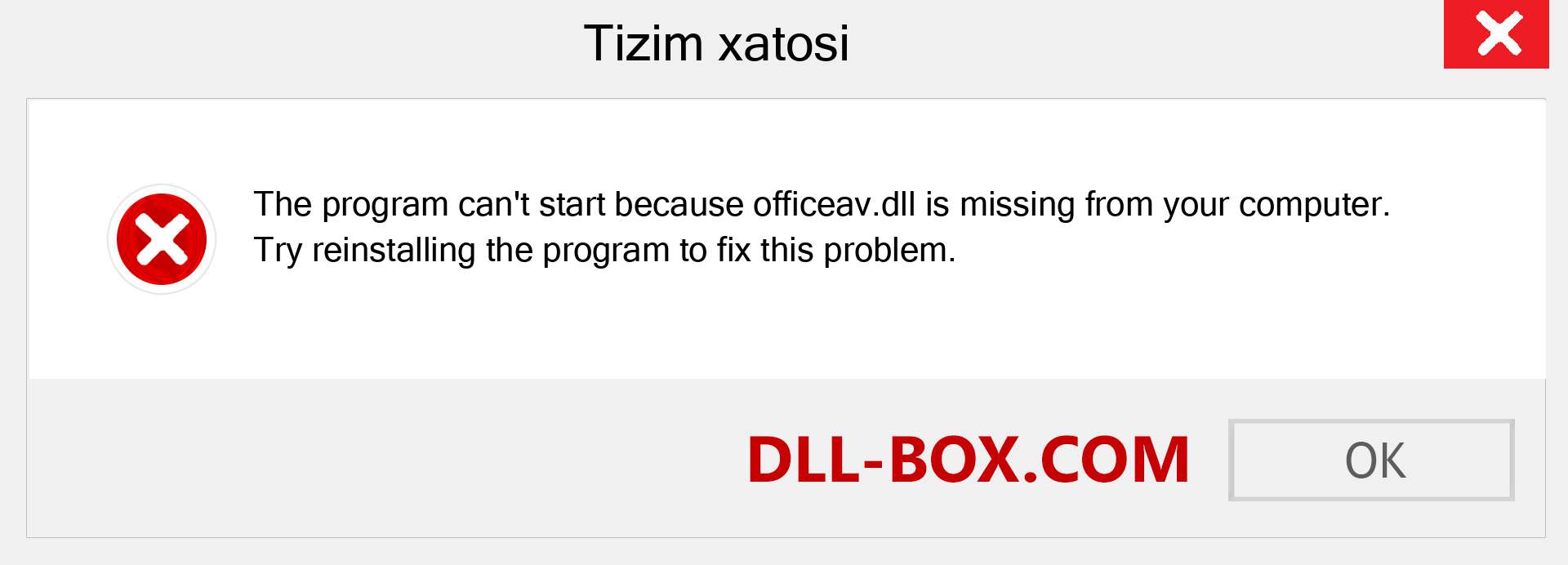 officeav.dll fayli yo'qolganmi?. Windows 7, 8, 10 uchun yuklab olish - Windowsda officeav dll etishmayotgan xatoni tuzating, rasmlar, rasmlar